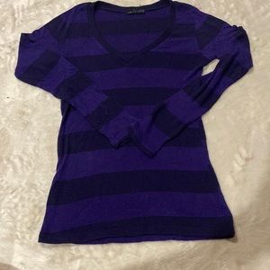 one clothing dark purple striped y2k long sleeve